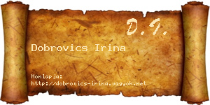 Dobrovics Irina névjegykártya
